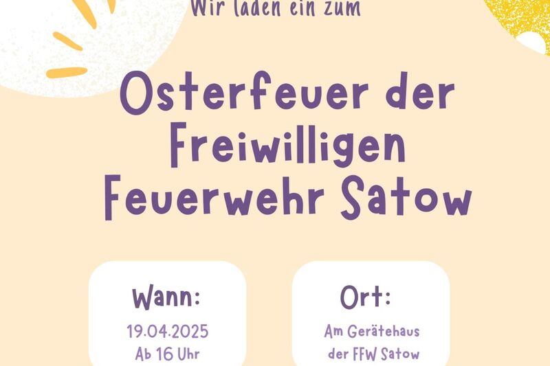 Osterfeuer der Freiwilligen Feuerwehr Satow